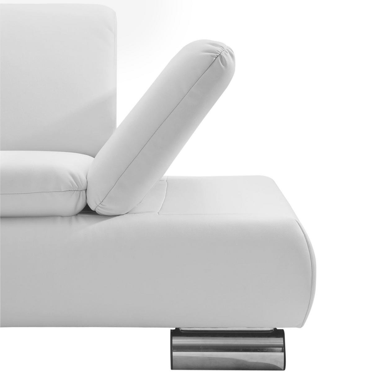 ECKSOFA mit Ottomane links Kaye Bezug Kunstleder Metallfuß verchromt / weiß - Weiß, Kunststoff (190/270cm) - 58aufmkessel