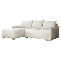 ECKSCHLAFSOFA Focus L - Creme/Naturfarben, Holz/Textil (240/155cm) - MIRJAN24