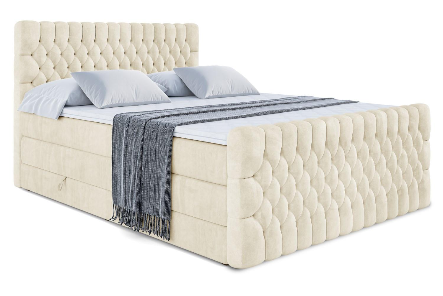 BOXSPRINGBETT SERENE-Z KING - 140 x 200 - H3/H4 - Beige - Beige, Holzwerkstoff (140/200cm) - ALTDECOR