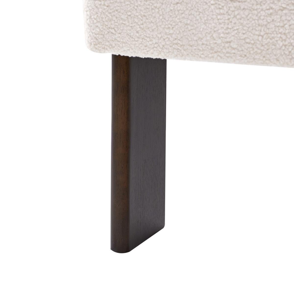 SESSEL Cremeweiß/Dunkelbraun Ilbro - Creme/Braun, Holz/Textil (77/76/68cm) - Beliani