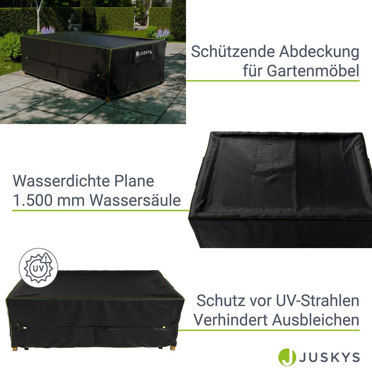 GARTENMÖBELABDECKUNG CoverSafe Pro schwarz - Schwarz, Kunststoff (200/90/300cm) - Juskys