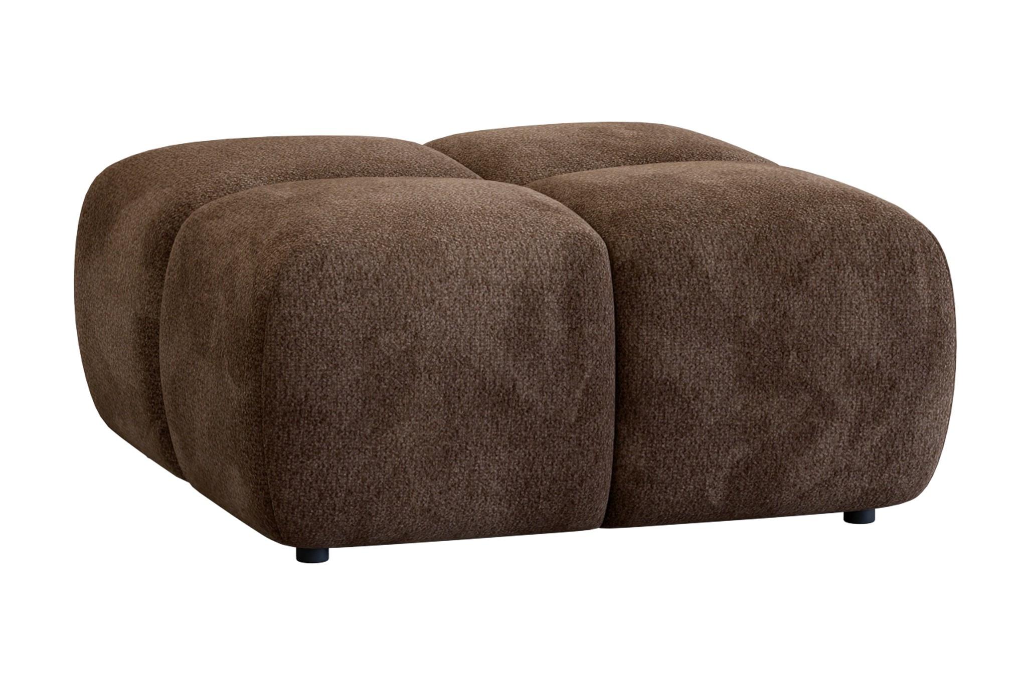 POLSTERHOCKER Vega - Dunkelbraun, Holzwerkstoff/Textil (90/45/90cm) - Fun Möbel