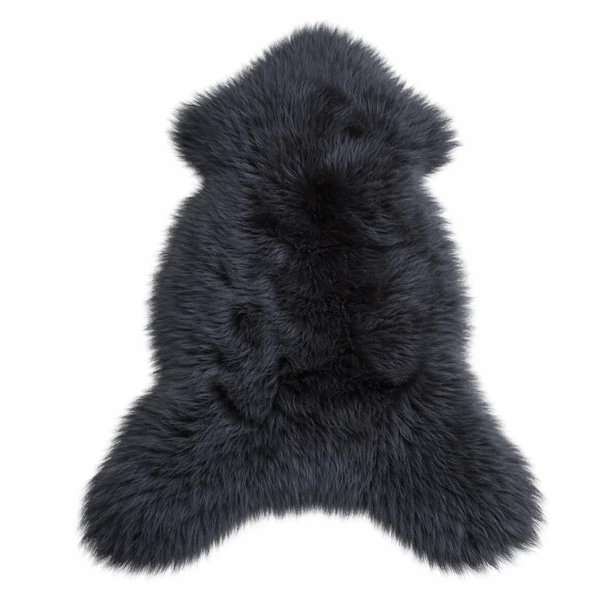 SCHAFFELL Premium Lammfell Natur ungeschoren weiche Wolle Schwarz dyed ca. 105 cm - Schwarz, Fell (55/105cm) - Provellus