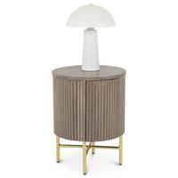 NACHTTISCH FLUTED grau - Grau, Metall (40/52/40cm) - IDIMEX