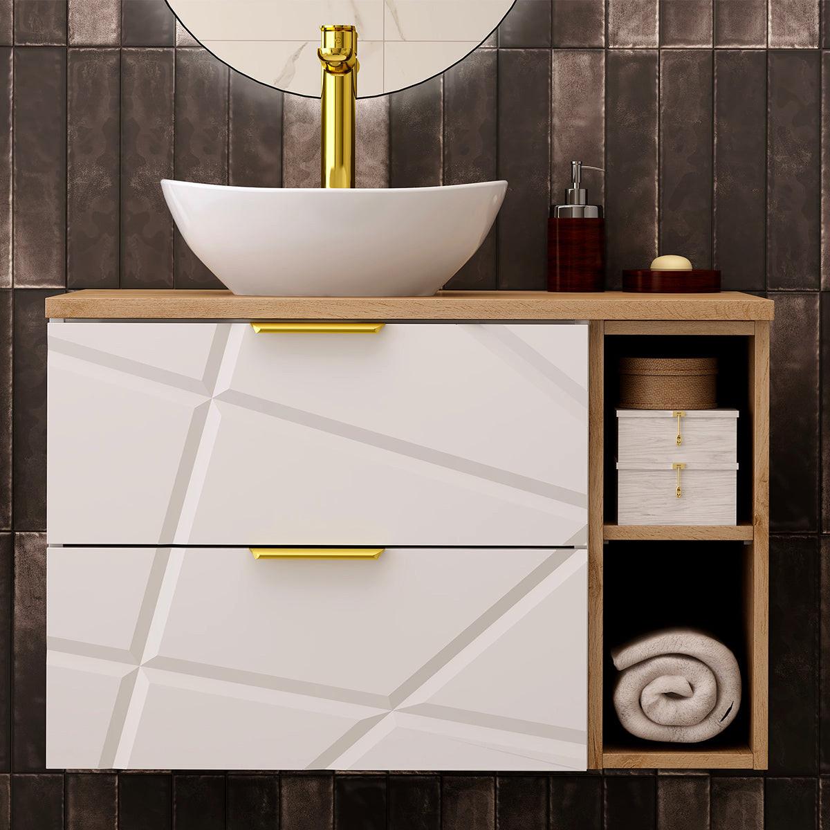 WASCHTISCH 80.6cm Aurora Weiß - Weiß, Holzwerkstoff (80.6/52.2/46.5cm) - Petits-meubles