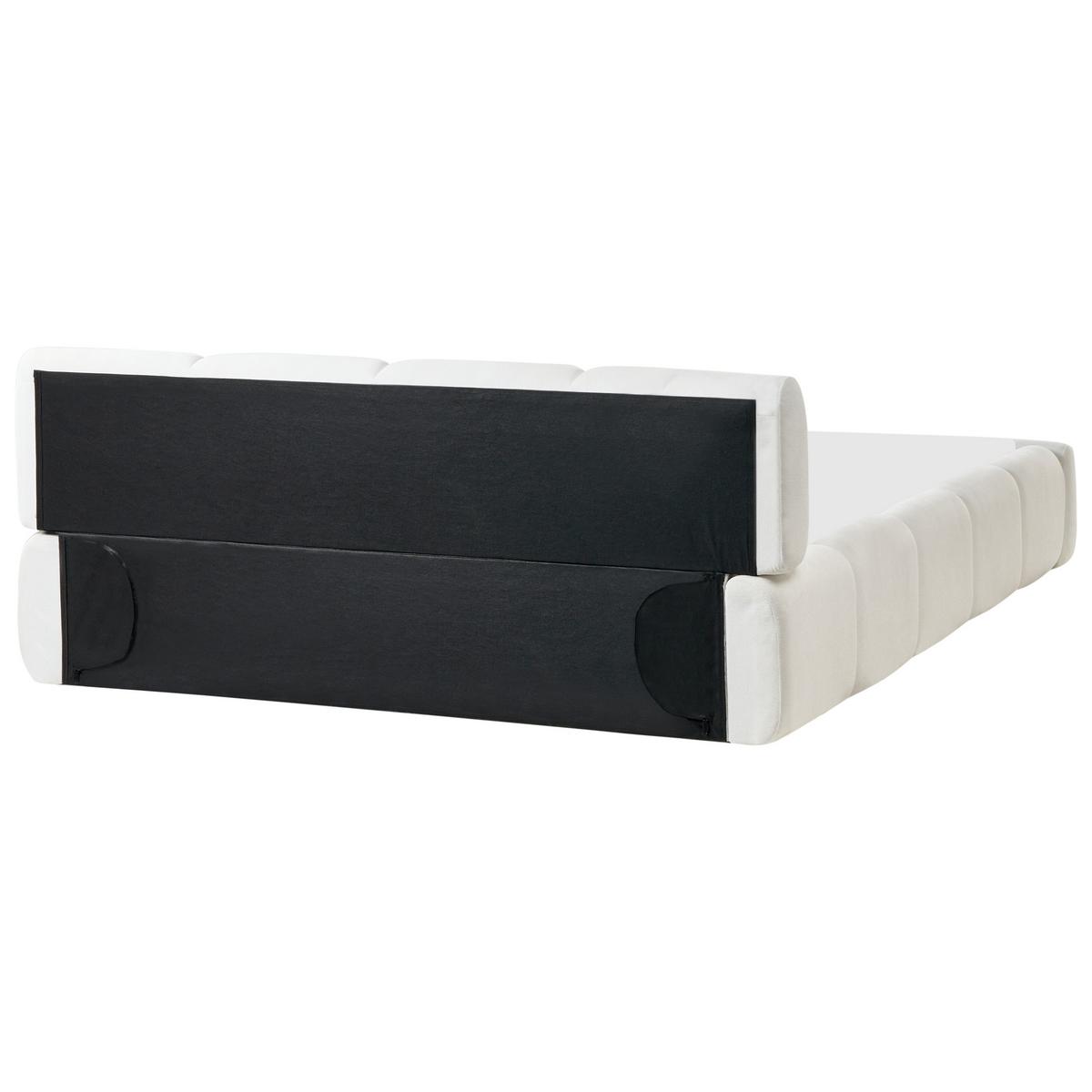 BETT mit Lattenrost 160/200 cm Stoff Cremeweiß Orville - Creme, Textil (160/200cm) - Beliani