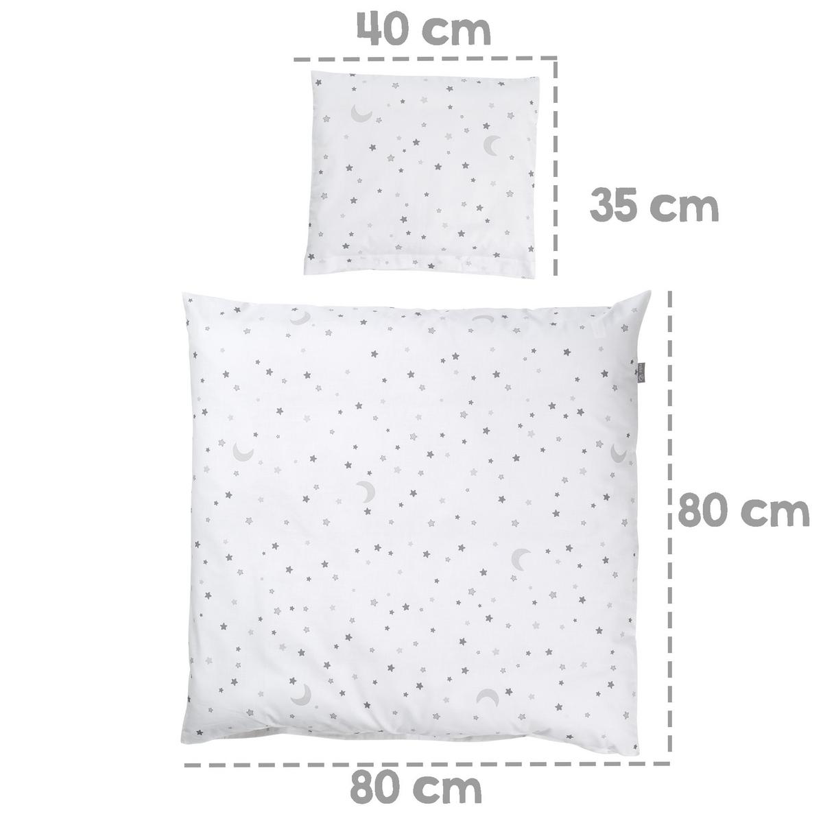 BABYBETTWÄSCHE Sternenzauber grau 80 x 80 cm - Weiß, Textil (80/80cm) - Roba