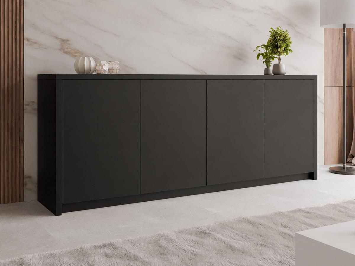 KOMMODE Solid 4D - Schwarz, Holzwerkstoff/Kunststoff (198/79/40cm) - MIRJAN24