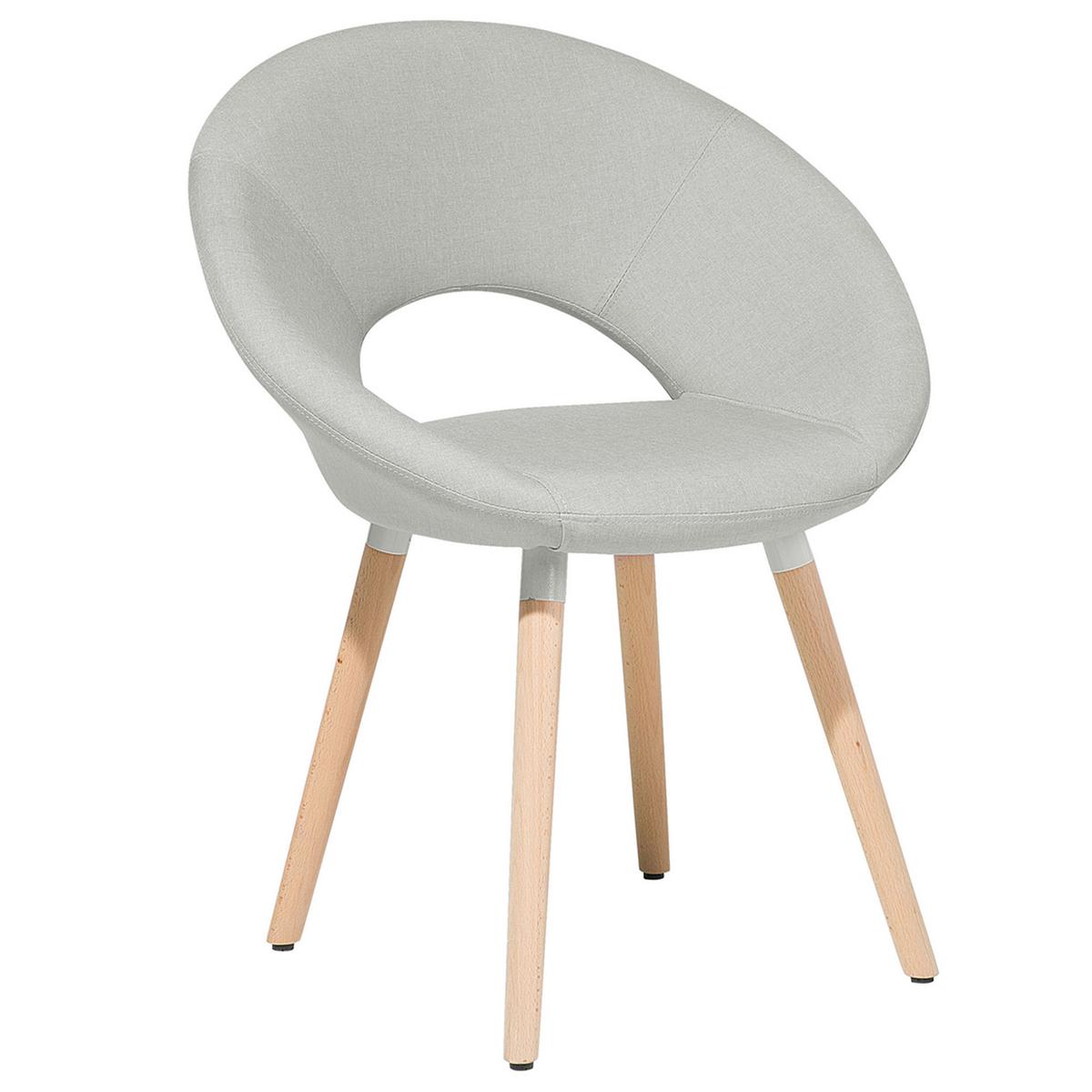 ESSZIMMERSTUHL 2er-Set Polsterbezug Grau Roslyn - Grau, Holz/Textil (66/80/45cm) - Beliani