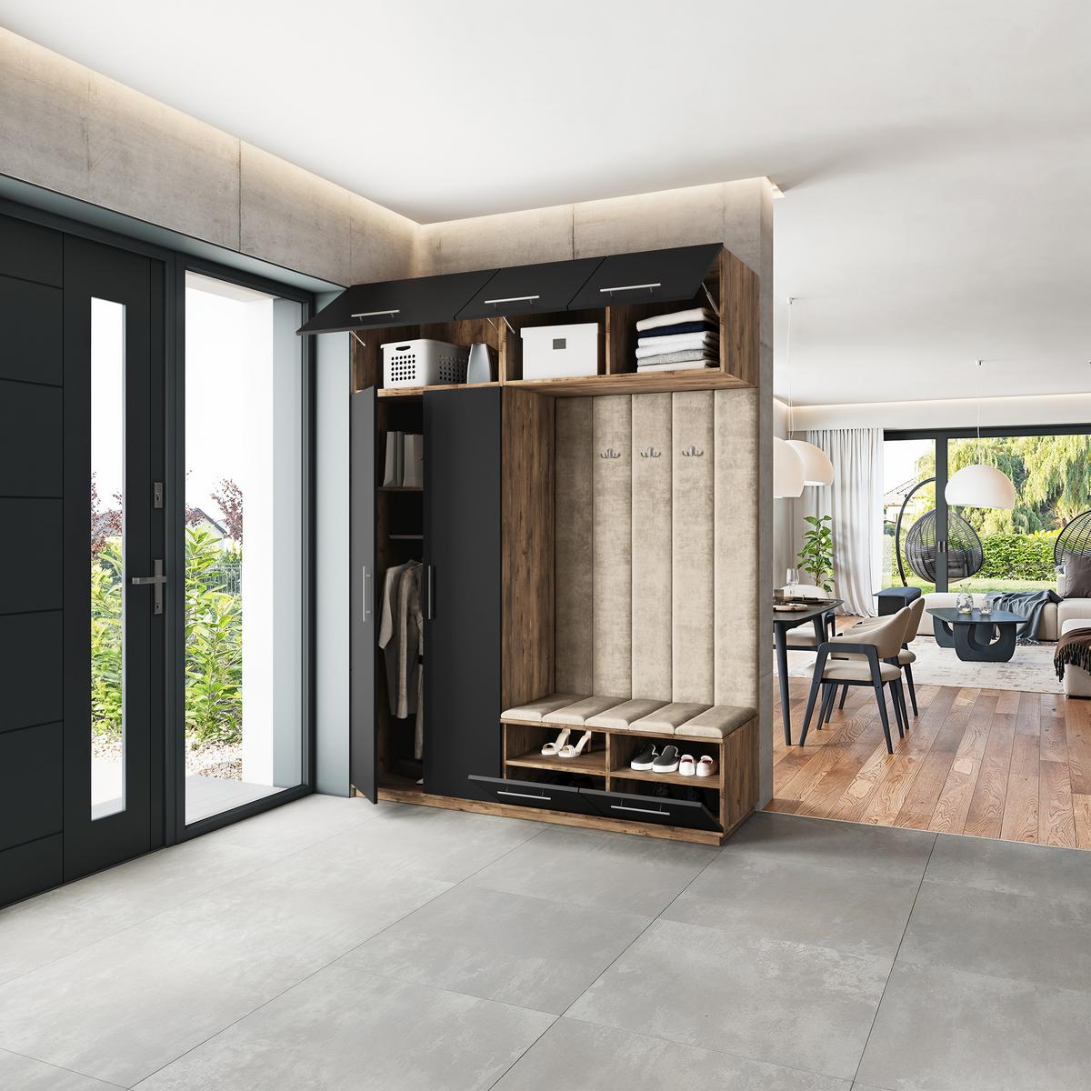 GARDEROBENSCHRANK REMA 180/240/60 cm Modern Eichefarben - Eichefarben/Beige, Holzwerkstoff (180/240/60cm) - MASSENO