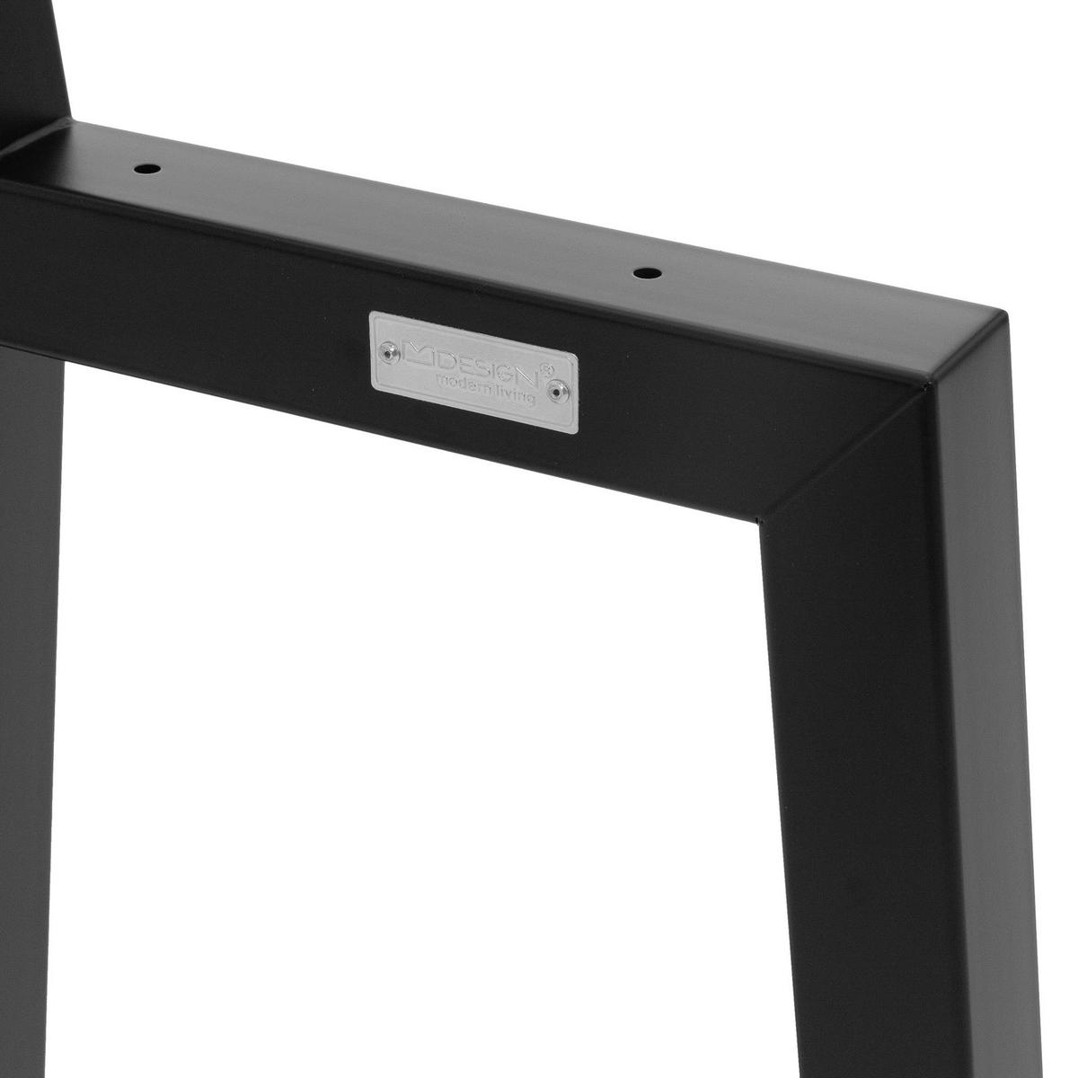 BANKBEINE 2 Stück H-Form 47x77,5 cm Schwarz aus Stahl - Schwarz, Metall (10/77.5/47cm) - ML-DESIGN