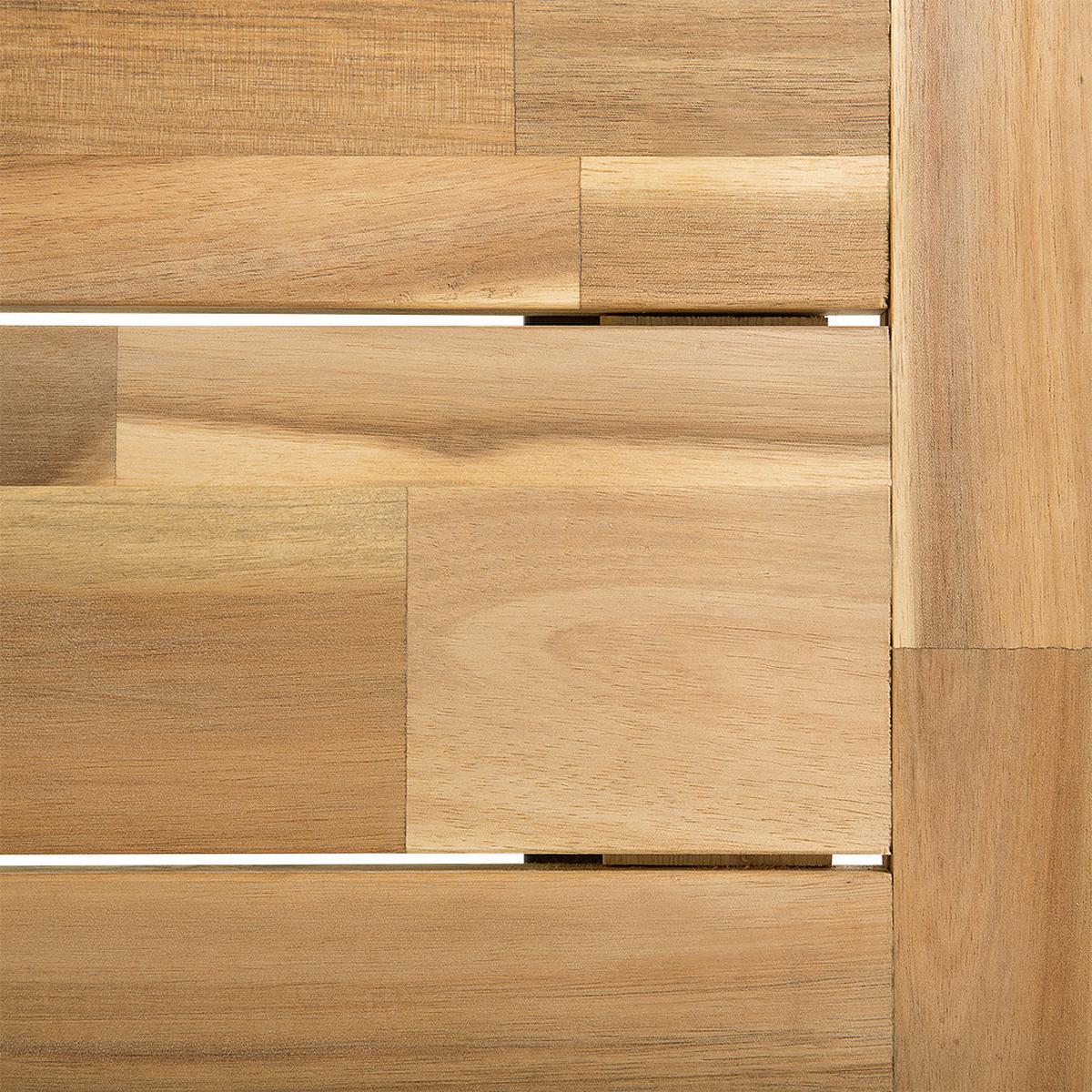 SITZBANK Akazienholz schwarz/hellbraun 140 cm Scania - Hellbraun/Schwarz, Holz (140/45/36cm) - Beliani