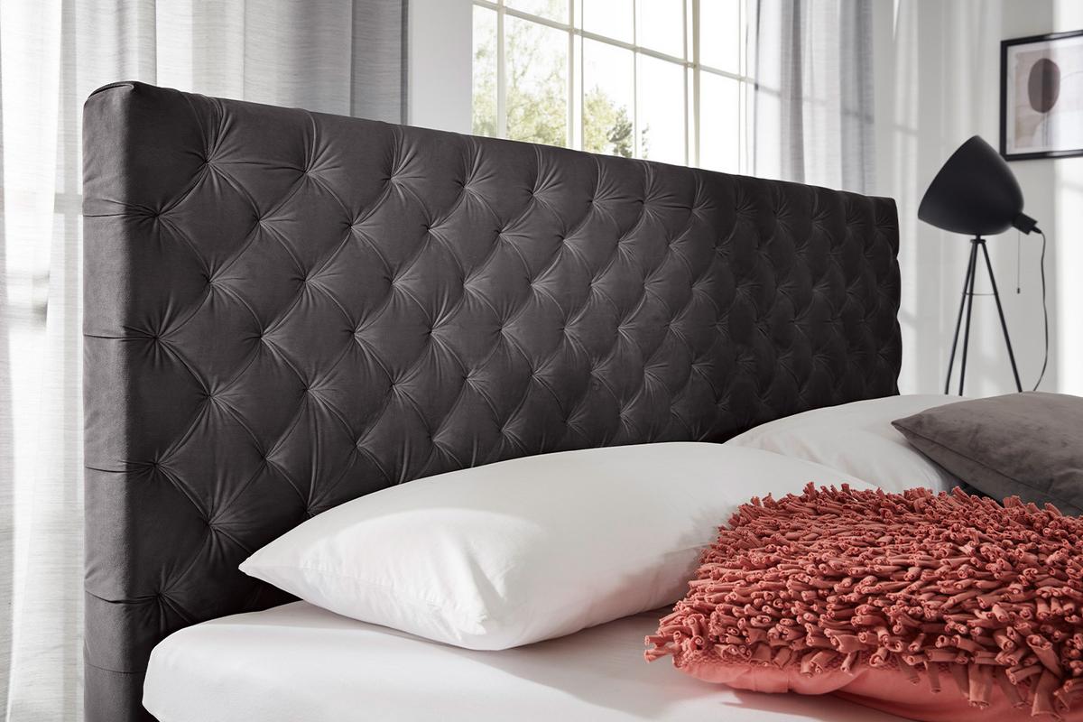 BOXSPRINGBETT SINDAR Anthrazit Webstoff - Anthrazit, Textil (160/200cm) - KAWOLA