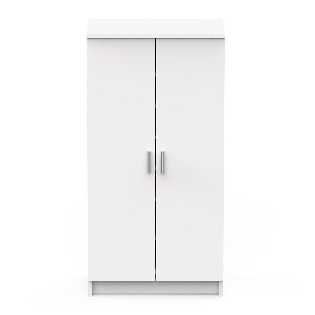 SCHUHSCHRANK 2 Türen L54,6 cm (21 Paare) - Schuhe - Weiß, Holzwerkstoff (35.3/108.4/38.1cm) - Calicosy