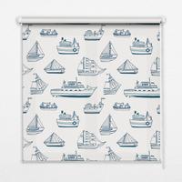 INNENROLLO - Fensterrollo - Rollo - 150x180 cm - Schiffe - Blau, Kunststoff (150/180/0.5cm) - TULUP