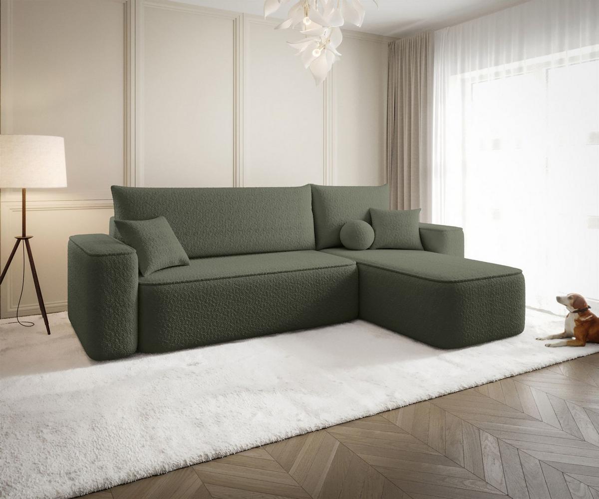 ECKSOFA Agepo Stoff Quelle - Grün, Holzwerkstoff/Textil (250/150cm) - Fun Möbel