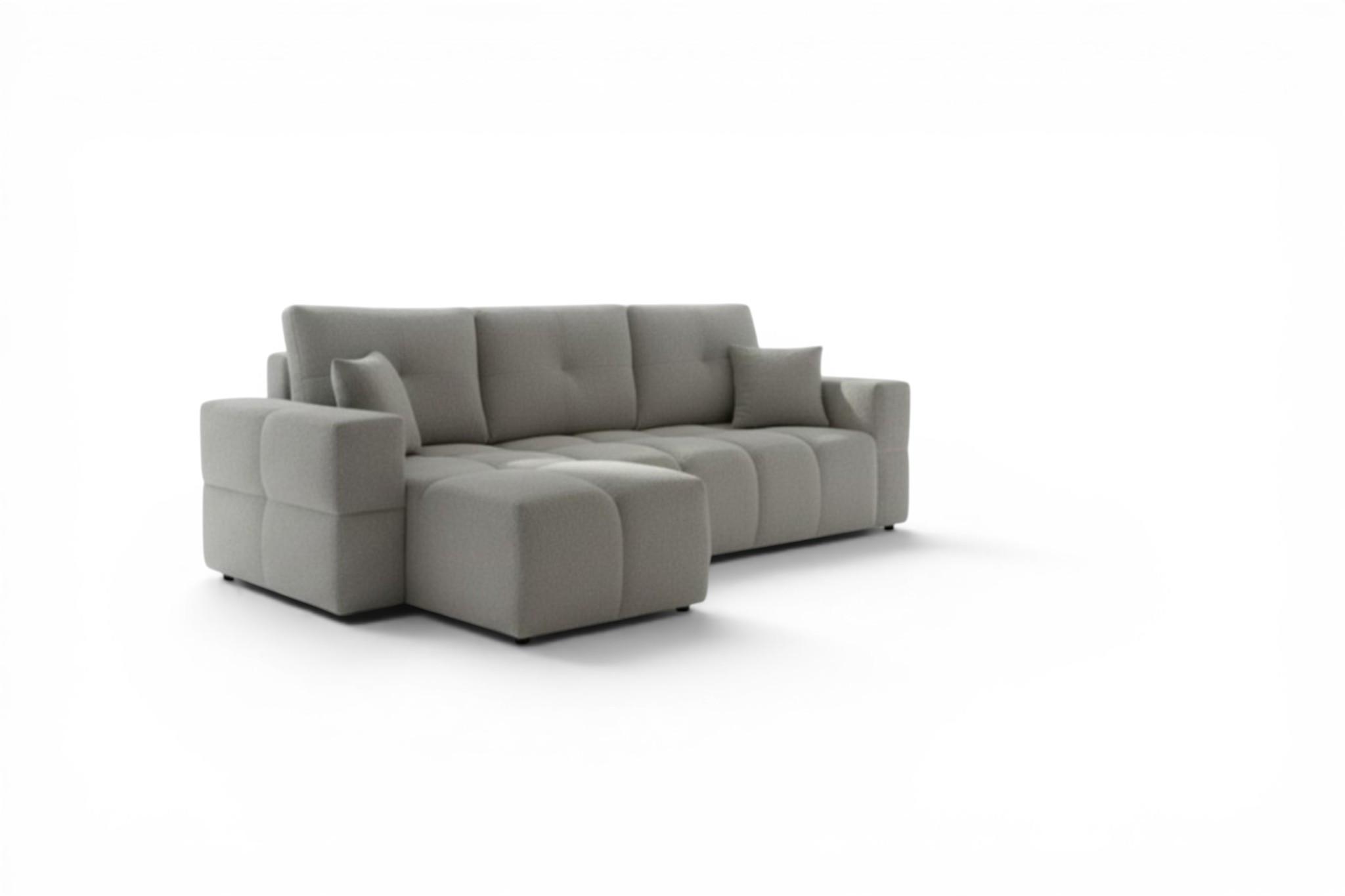 ECKSOFA Denise Mit Schlaffunktion - Grau, Holzwerkstoff/Textil (250/148cm) - Fun Möbel