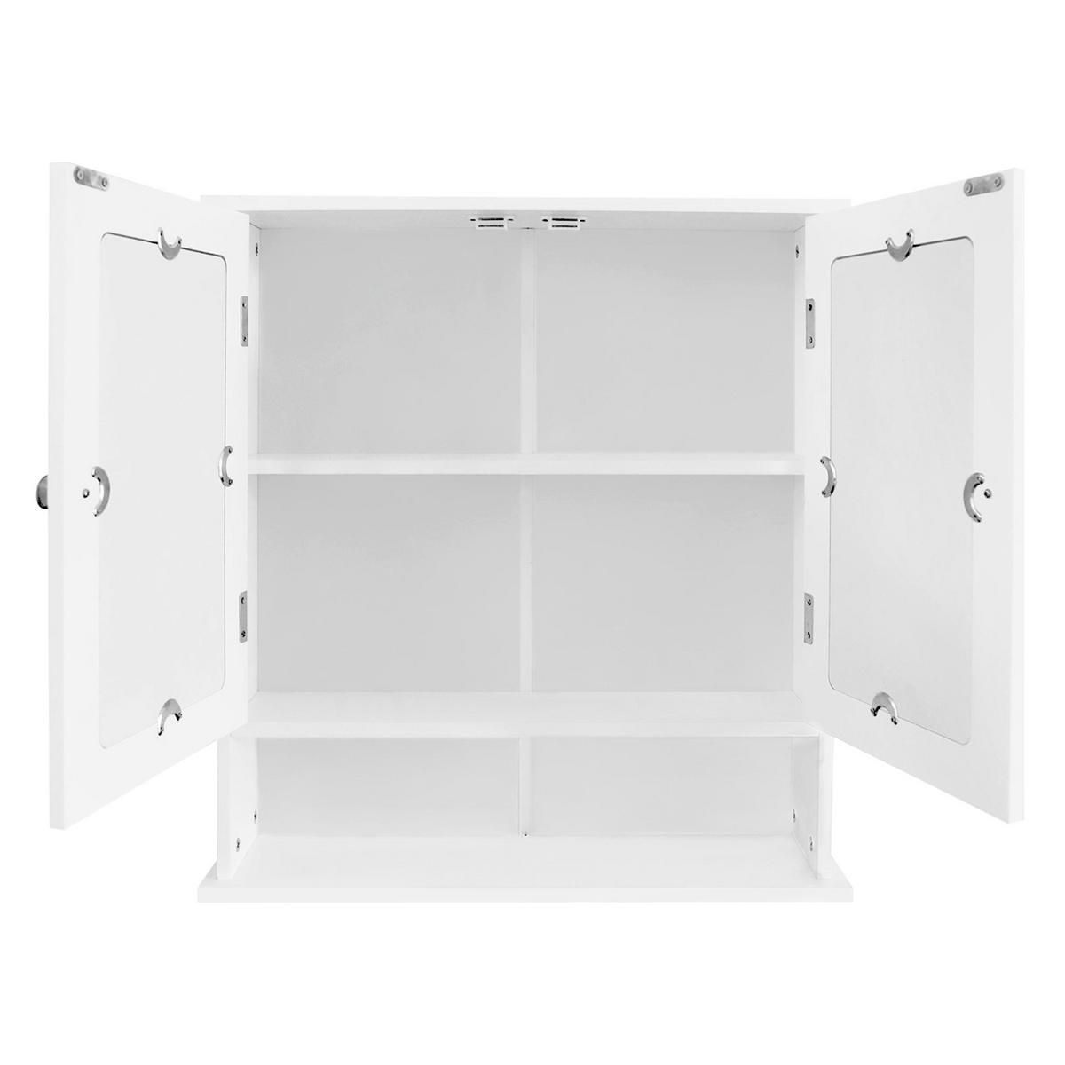 SPIEGELSCHRANK - Weiß, Holzwerkstoff (58/56/13cm) - ML-DESIGN