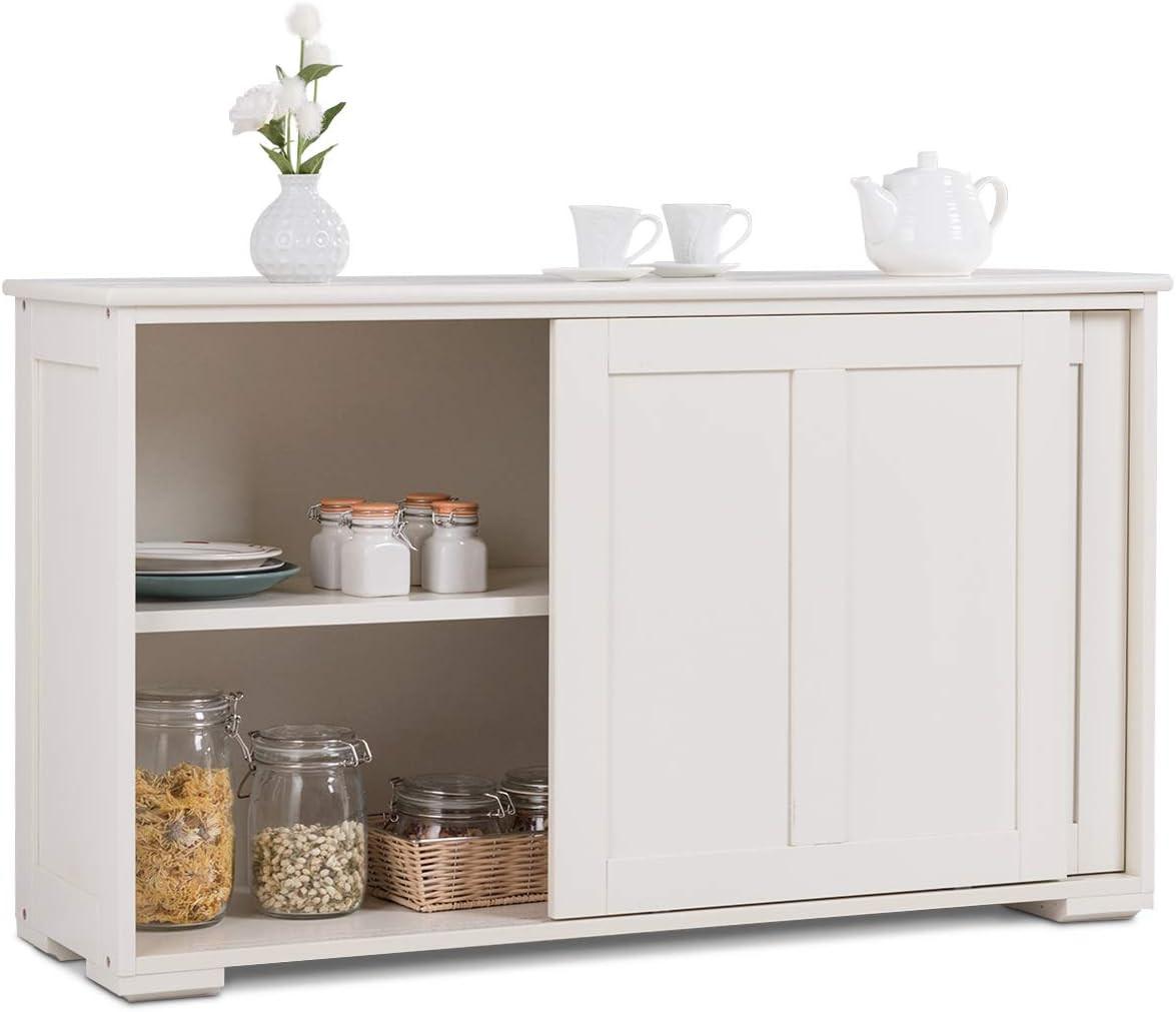SIDEBOARD Beige - Beige, Holz (107/60/33cm) - COSTWAY