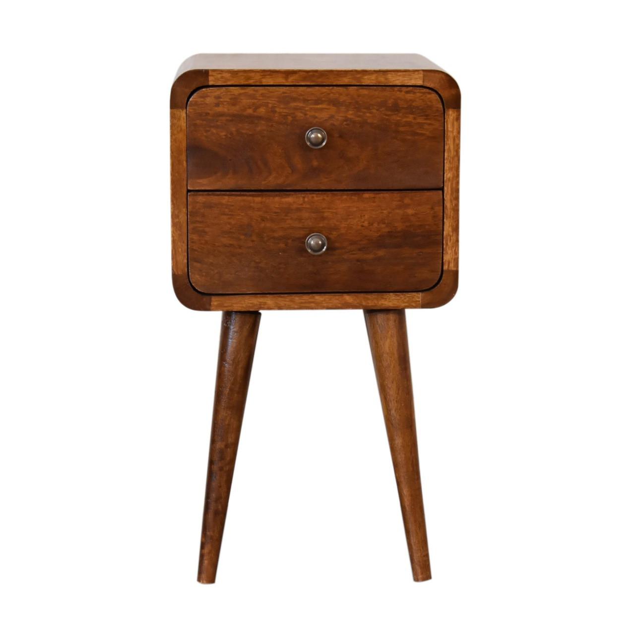 NACHTTISCH aus Massivholz - Messingfarben/Braun, Holz/Metall (30/55/30cm) - Artisan Furniture