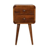 NACHTTISCH aus Massivholz - Messingfarben/Braun, Holz/Metall (30/55/30cm) - Artisan Furniture