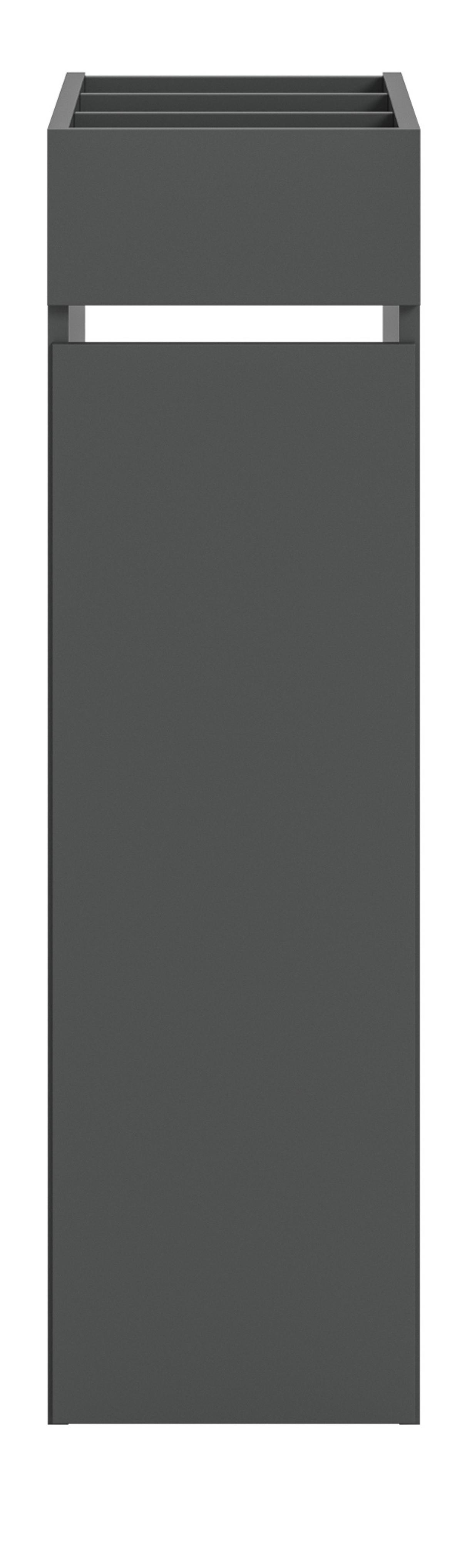 BADSCHRANK grau, Anstellregal mit Apothekerauszug 29 x 101 cm - Schwarz/Grau, Holzwerkstoff/Metall (29/101/60cm) - Inn.Furn