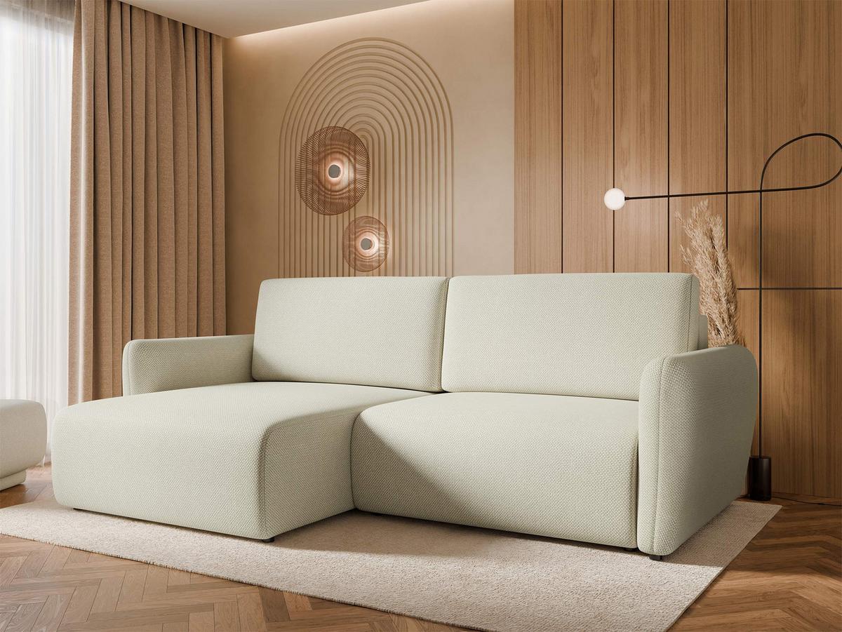 ECKSOFA Goya Slim - Creme/Schwarz, Holz/Kunststoff (234/140cm) - MIRJAN24