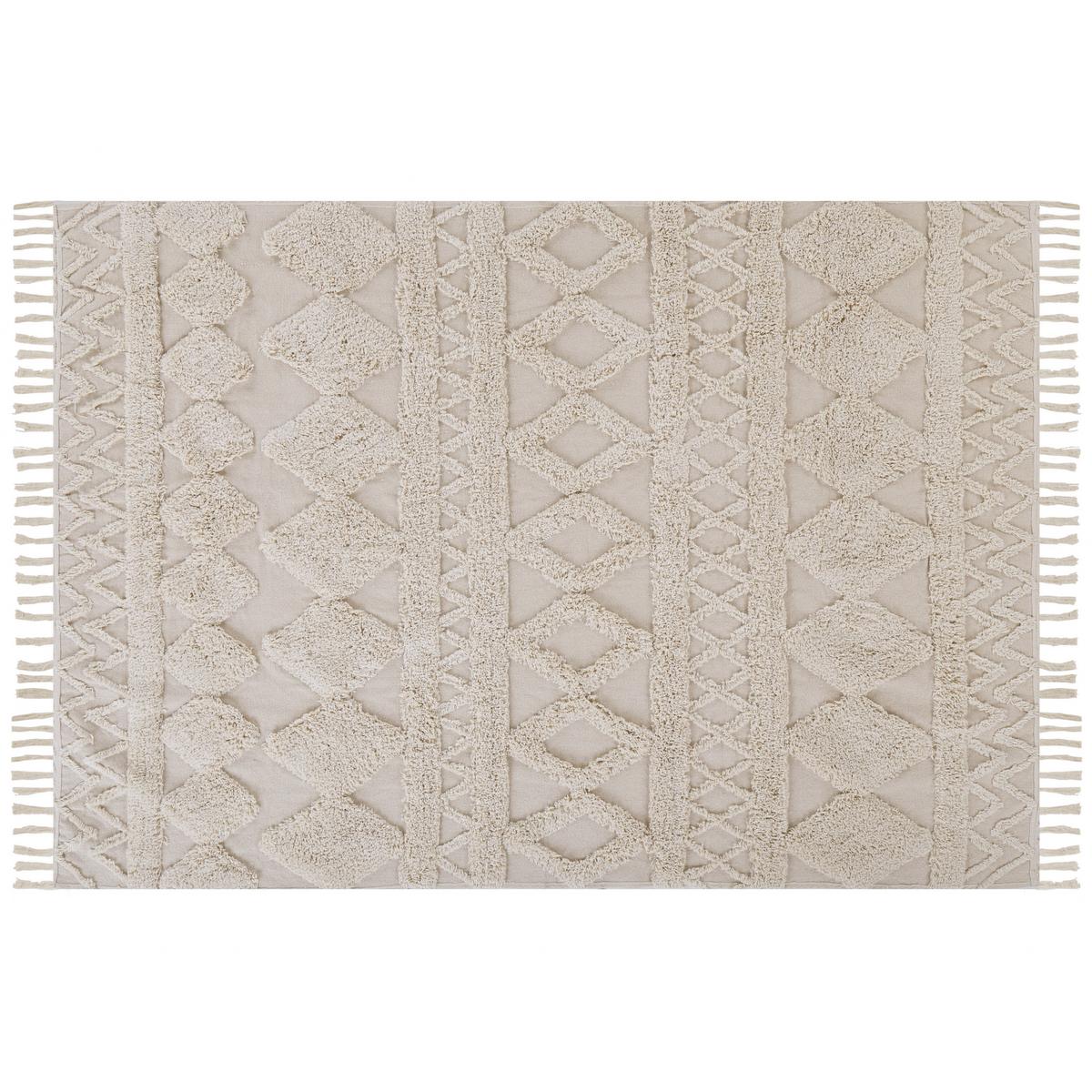 KURZFLOR-TEPPICH Didim 230/160 cm - Beige, Textil (160/230cm) - Beliani