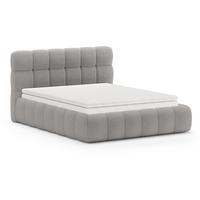 POLSTERBETT Cleo mit Matratze und Topper, 180x200 cm, Grau - Grau, Textil (180/200cm) - Beautysofa
