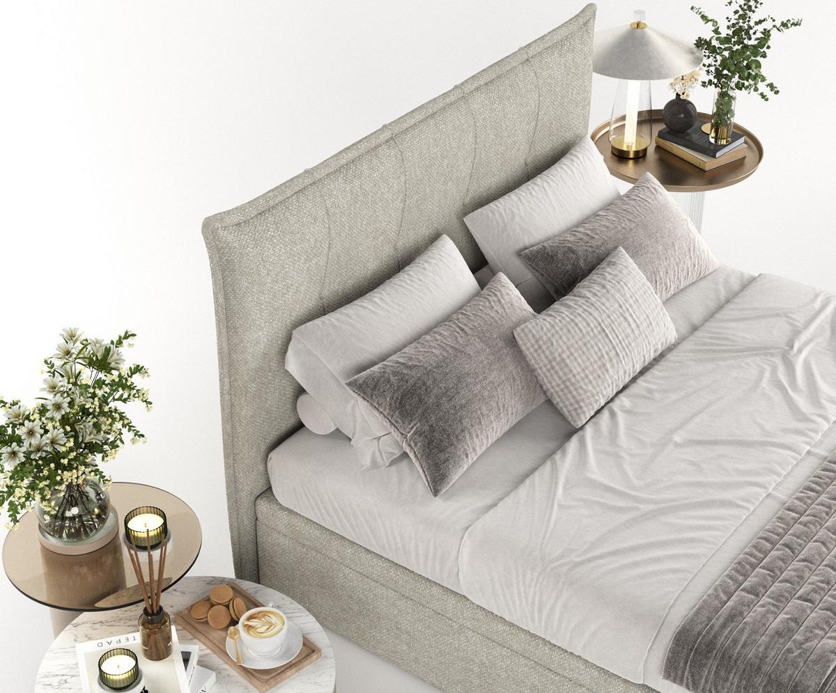 POLSTERBETT Liano mit Stauraum 120/200 cm Beige im Alta Stoff - Beige/Schwarz, Holz/Holzwerkstoff (120/200cm) - AltaBeds