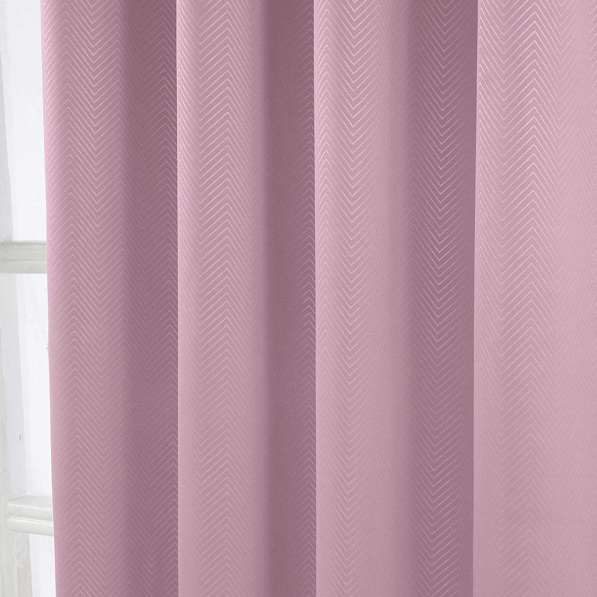 VERDUNKELUNGSVORHÄNGE Fischgrät mit Thermo-Funktion, Ösen 167/182 cm - Rosa, Textil (167/182cm) - Homescapes