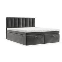 BOXBETT Lume 140/200 cm Grau im Kronos Stoff - Schwarz/Grau, Holz/Holzwerkstoff (140/200cm) - AltaBeds