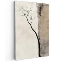 LEINWANDBILD Wabi sabi - Pflanze - Beige Deko Groß 90x140 cm - Taupe, Textil (90/140cm) - MuchoWow
