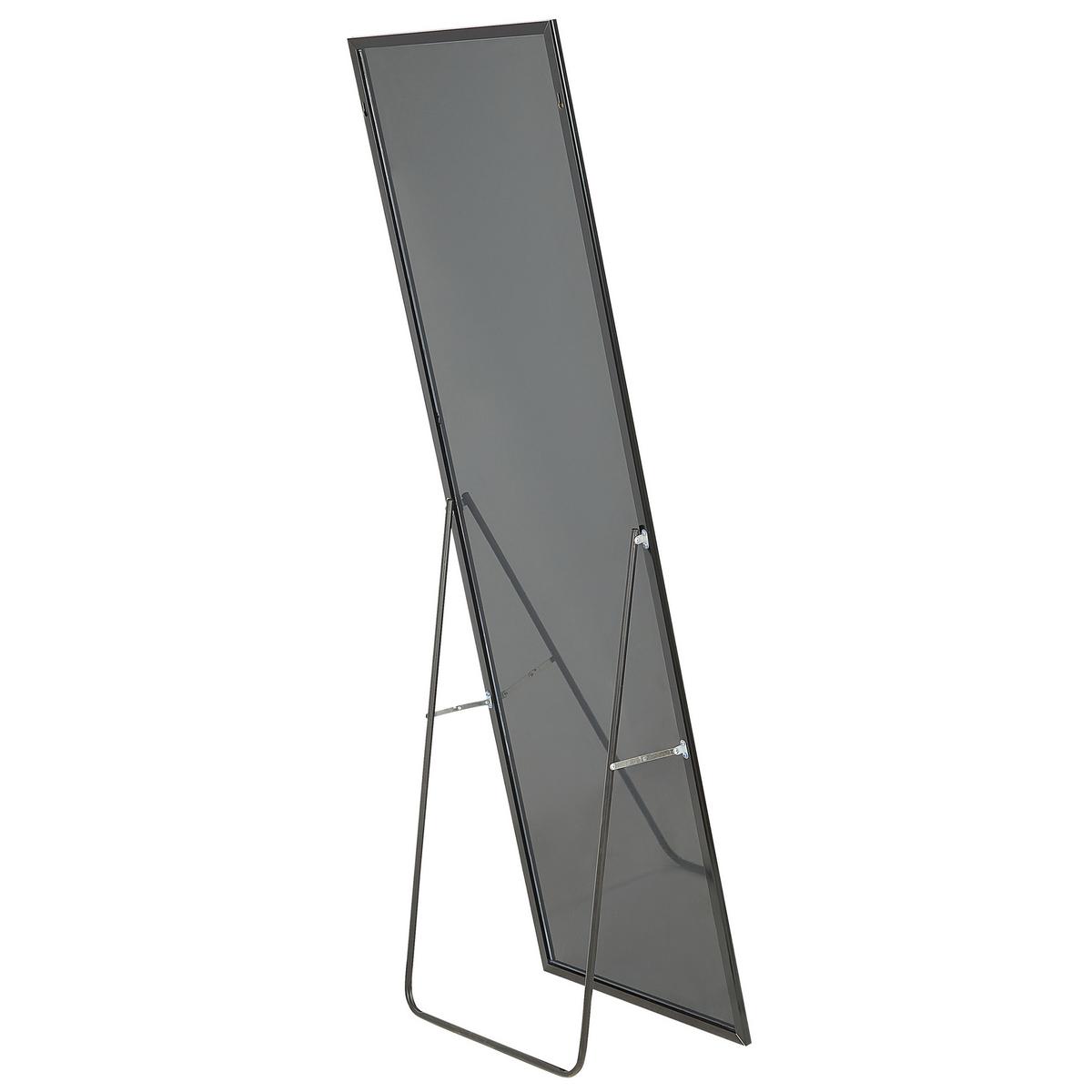 STEHSPIEGEL schwarz rechteckig 50/156 cm Beauvais - Schwarz, Metall (7/156/50cm) - Beliani