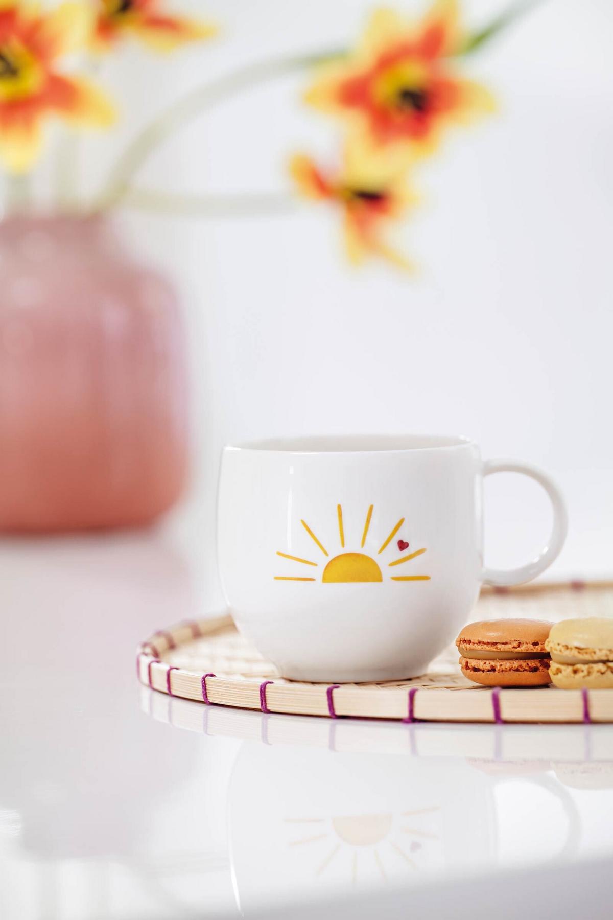HENKELBECHER HELLO SUNSHINE With Love weiß-gelb 290 ml 6er Set - Gelb/Weiß, Keramik (0.29L) - Villeroy & Boch