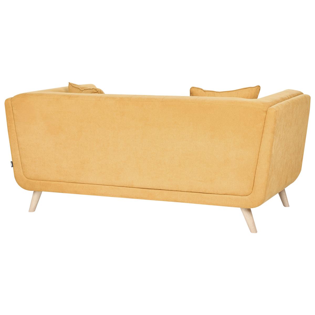 2-SITZER-SOFA Stoff Senfgelb Habo - Hellbraun, Textil (176/78/72cm) - Beliani