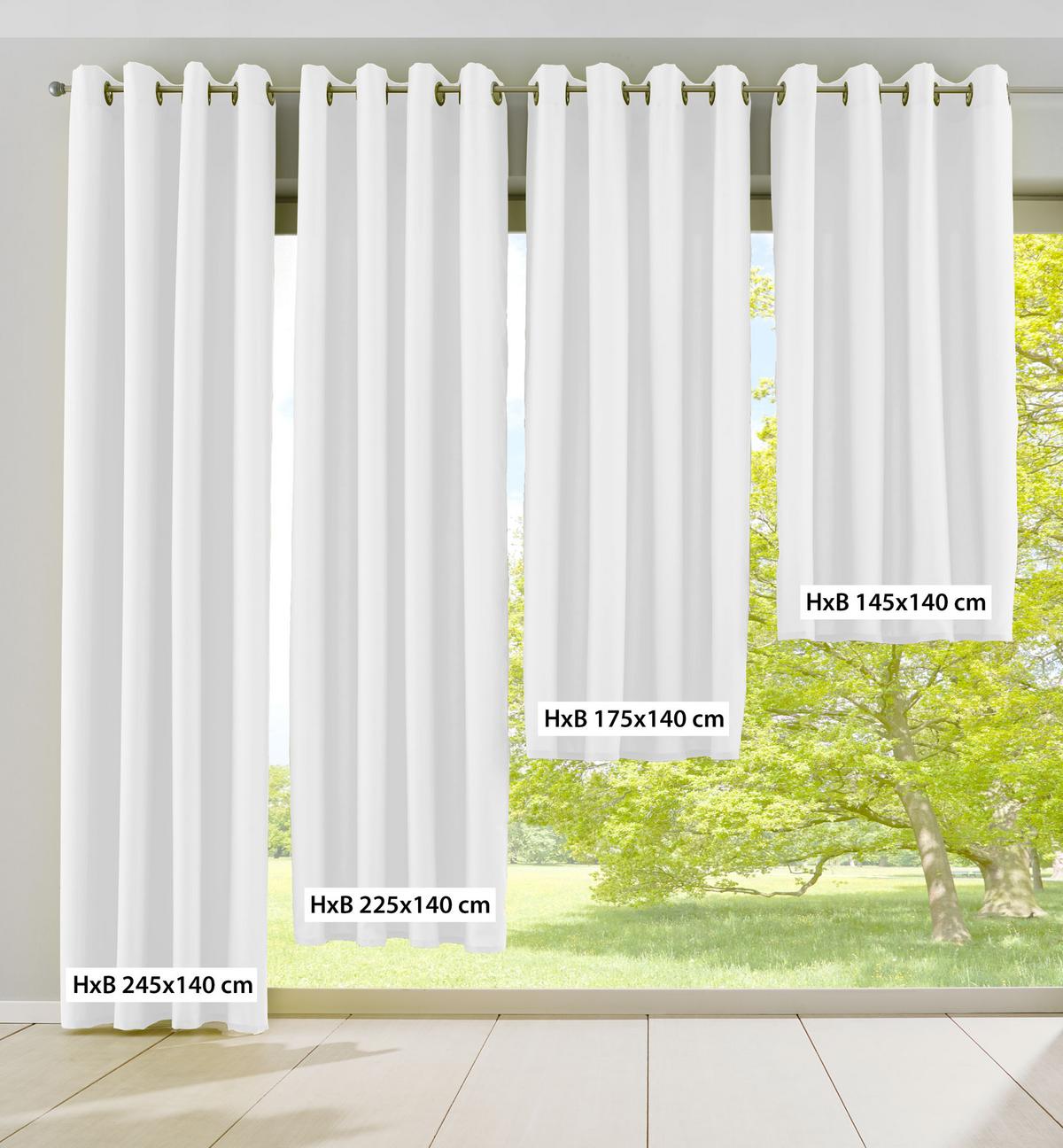 VORHANG PALERMO HxB 225x140 cm Weiß - Weiß, Textil (140/225/1cm) - Gardinenbox