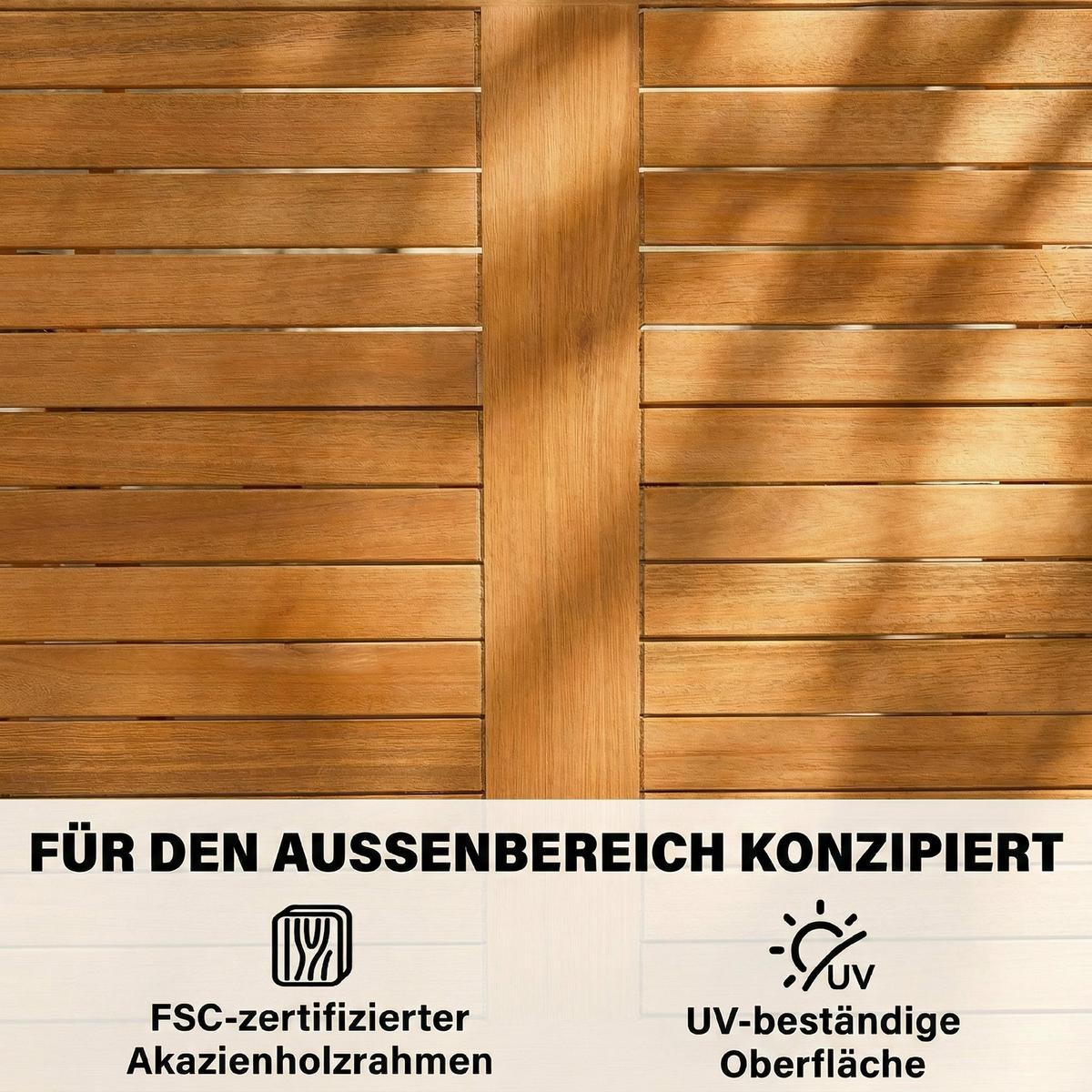 OUTDOOR ESSGRUPPE 5ER-SET aus Akazienholz Braun - Akaziefarben, Holz - Outsunny