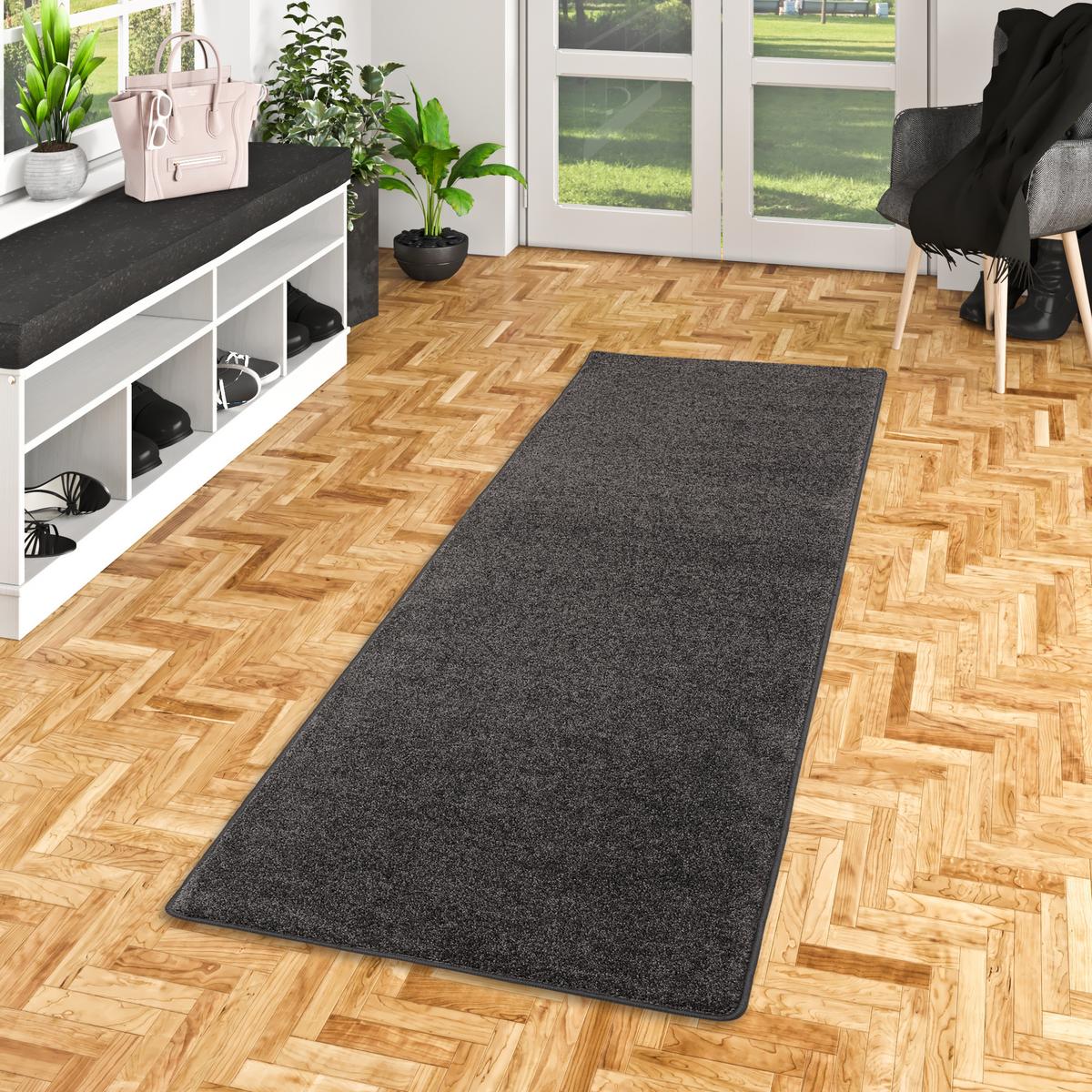 HOCHFLOR LANGFLOR TEPPICH LÄUFER COTTAGE - Anthrazit, Textil (80/240cm) - Snapstyle