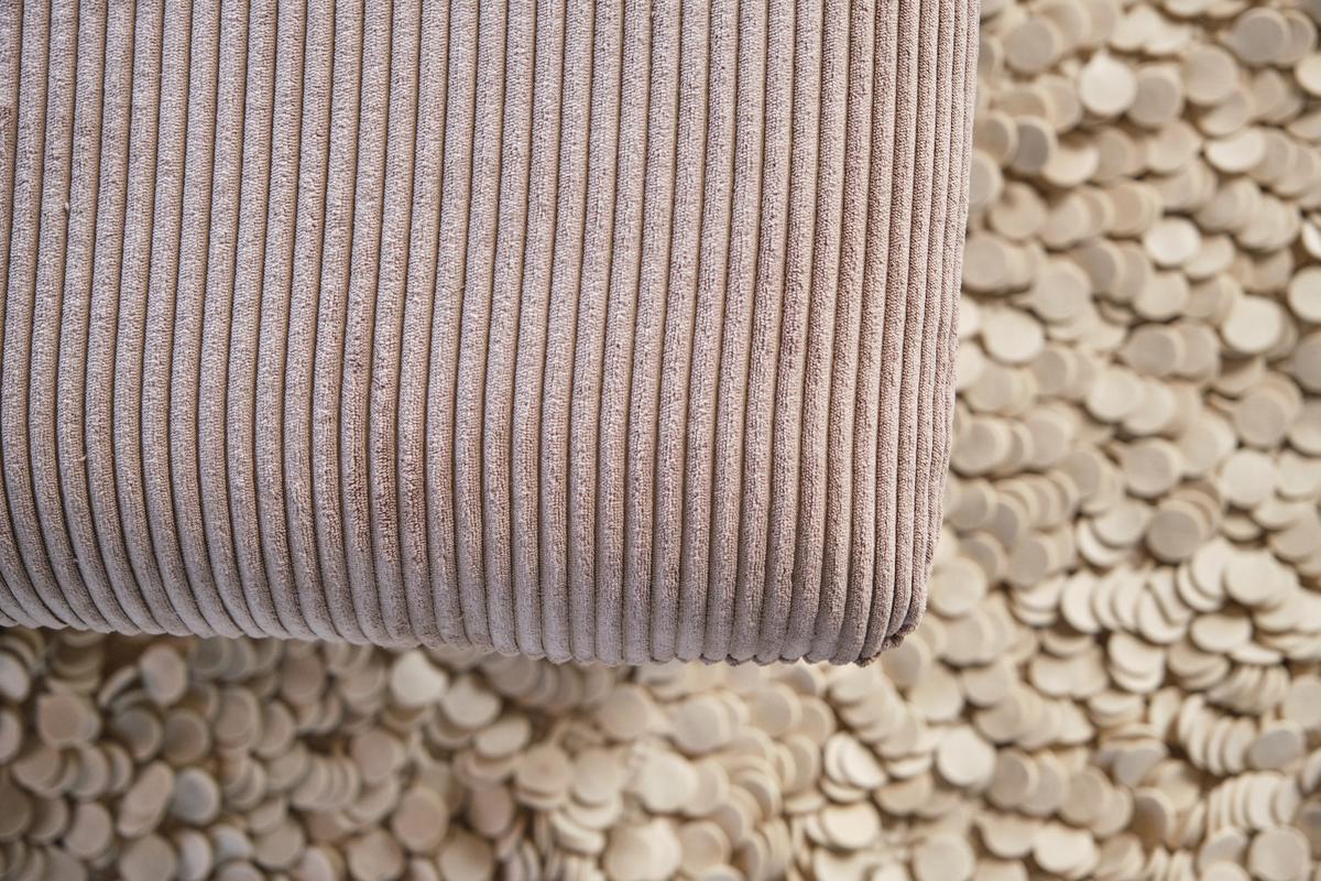 LONGSEAT CHAMRE Taupe Cord - Taupe/Schwarz, Textil/Metall (130/95/160cm) - KAWOLA