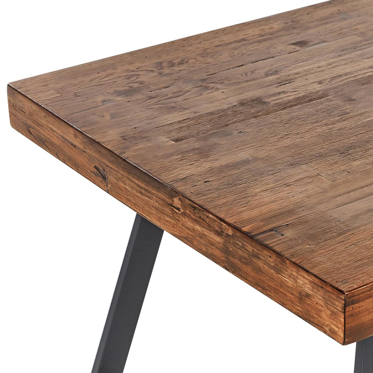 ESSTISCH 160/90 cm Dunkler Holzfarbton/Schwarz Warton - Dunkelbraun/Schwarz, Holz (160/90/74cm) - Beliani