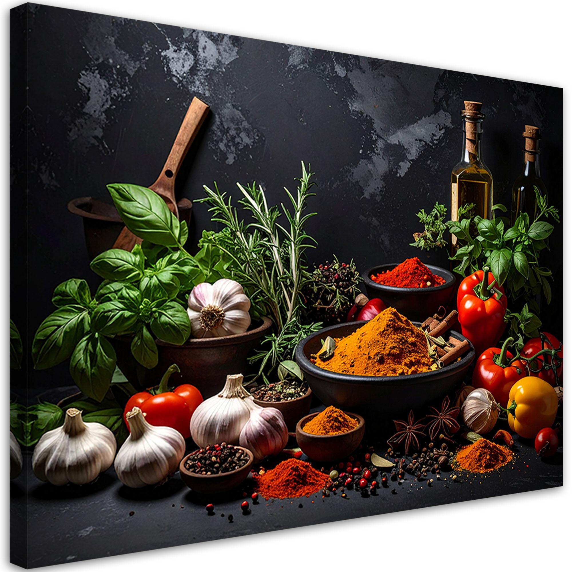LEINWANDBILD Essen & Trinken 30x20cm - Multicolor, Textil (30/20cm) - Feeby