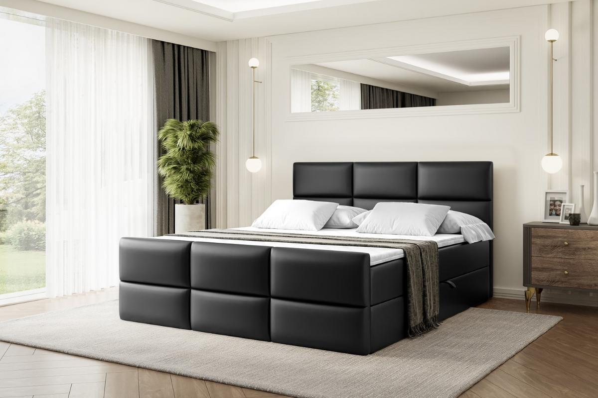 BOXBETT OHIO-Z - 160x200 cm - H4 - Schwarz Hochglanz - Schwarz Hochglanz, Holzwerkstoff (160/200cm) - ALTDECOR