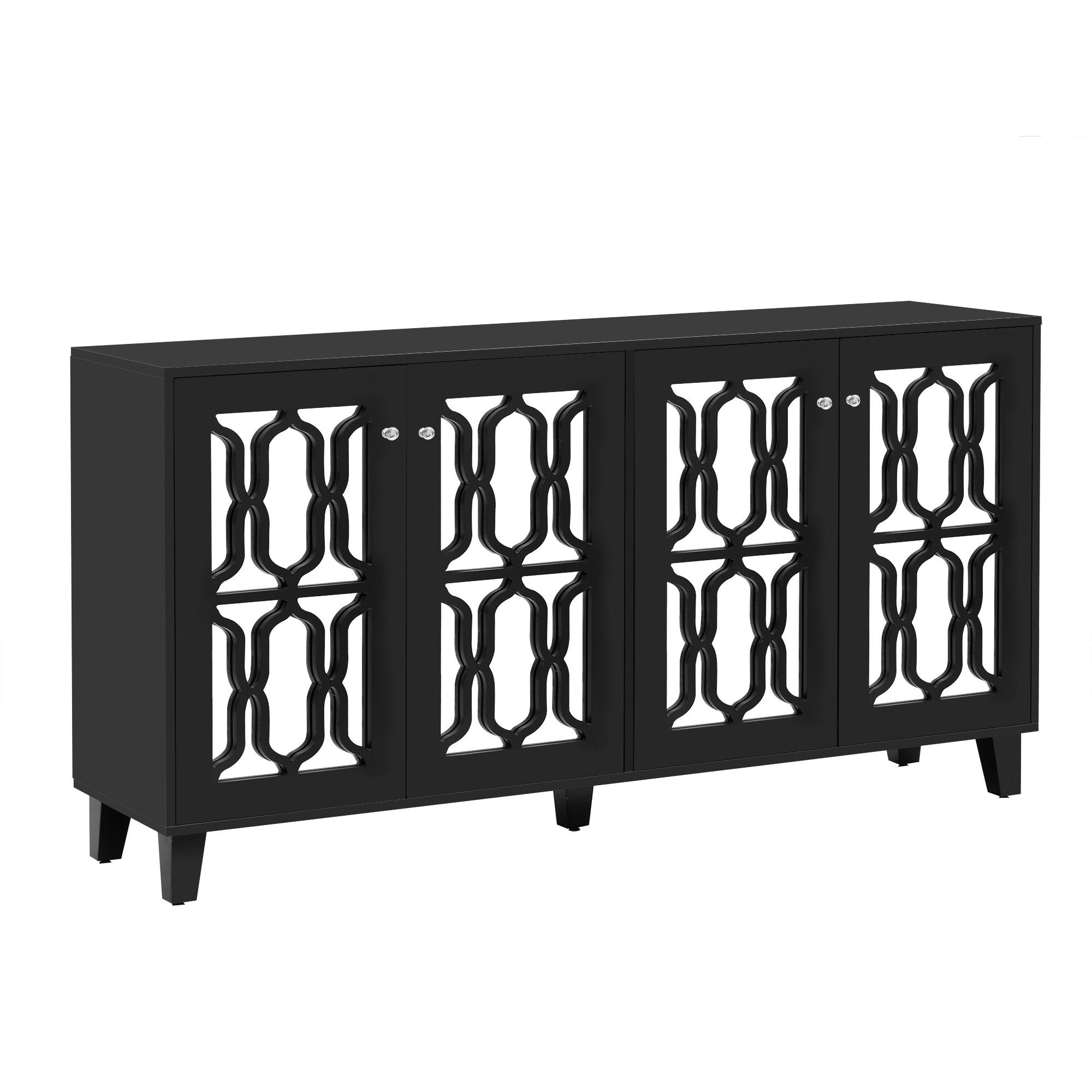 SIDEBOARD Black 160/40/84 cm - Schwarz, Holz (160/84/40cm) - Urban Meuble