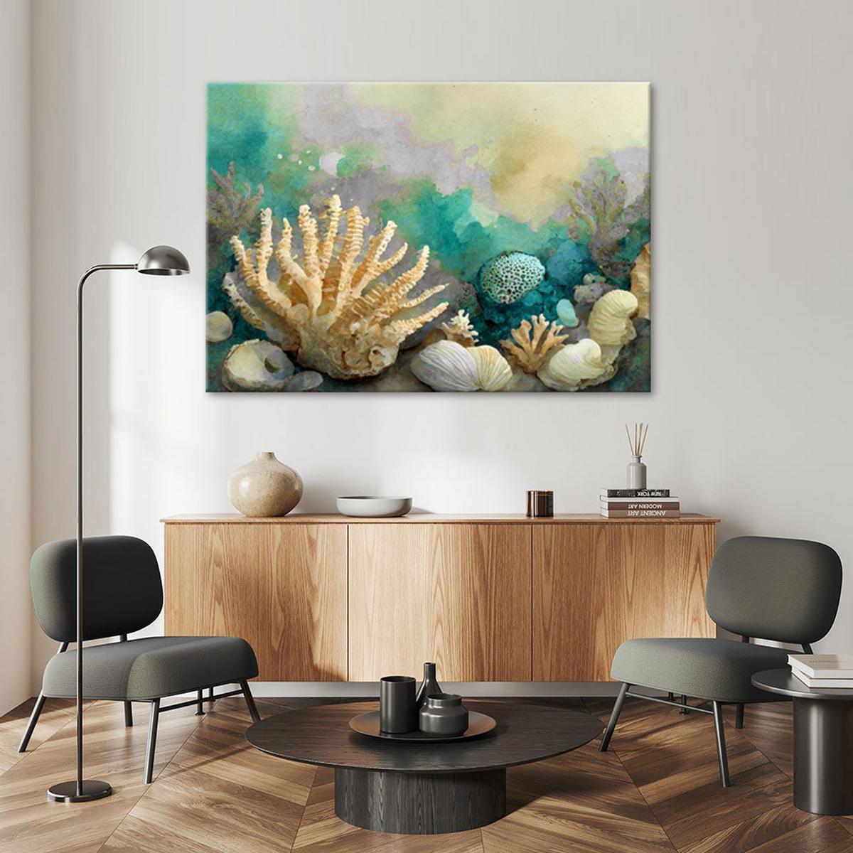 KUNSTDRUCK Grün 60/40 cm - Grün, Textil (60/40cm) - KUNSTLOFT