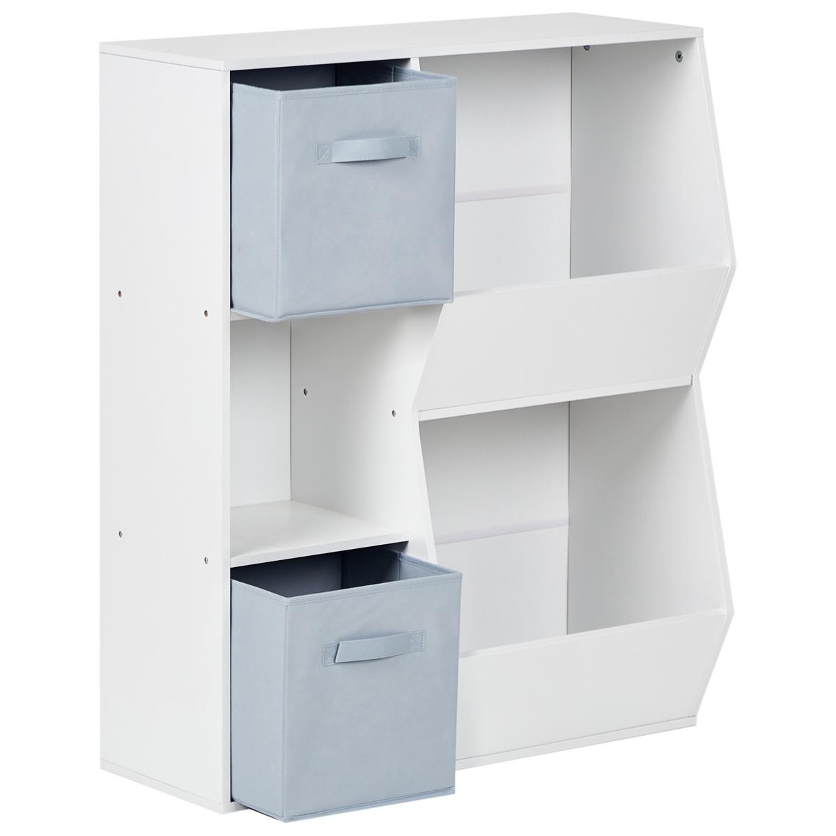 REGAL mit 3 Ebenen 93 cm Weiß Darlot - Blau/Weiß, Holzwerkstoff (77/93/28cm) - Beliani