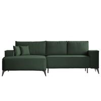 ECKSOFA OTIS Links, mit Schlaffunktion und Bettkasten, Grün - Grün, Textil/Metall (294/185cm) - Idohome