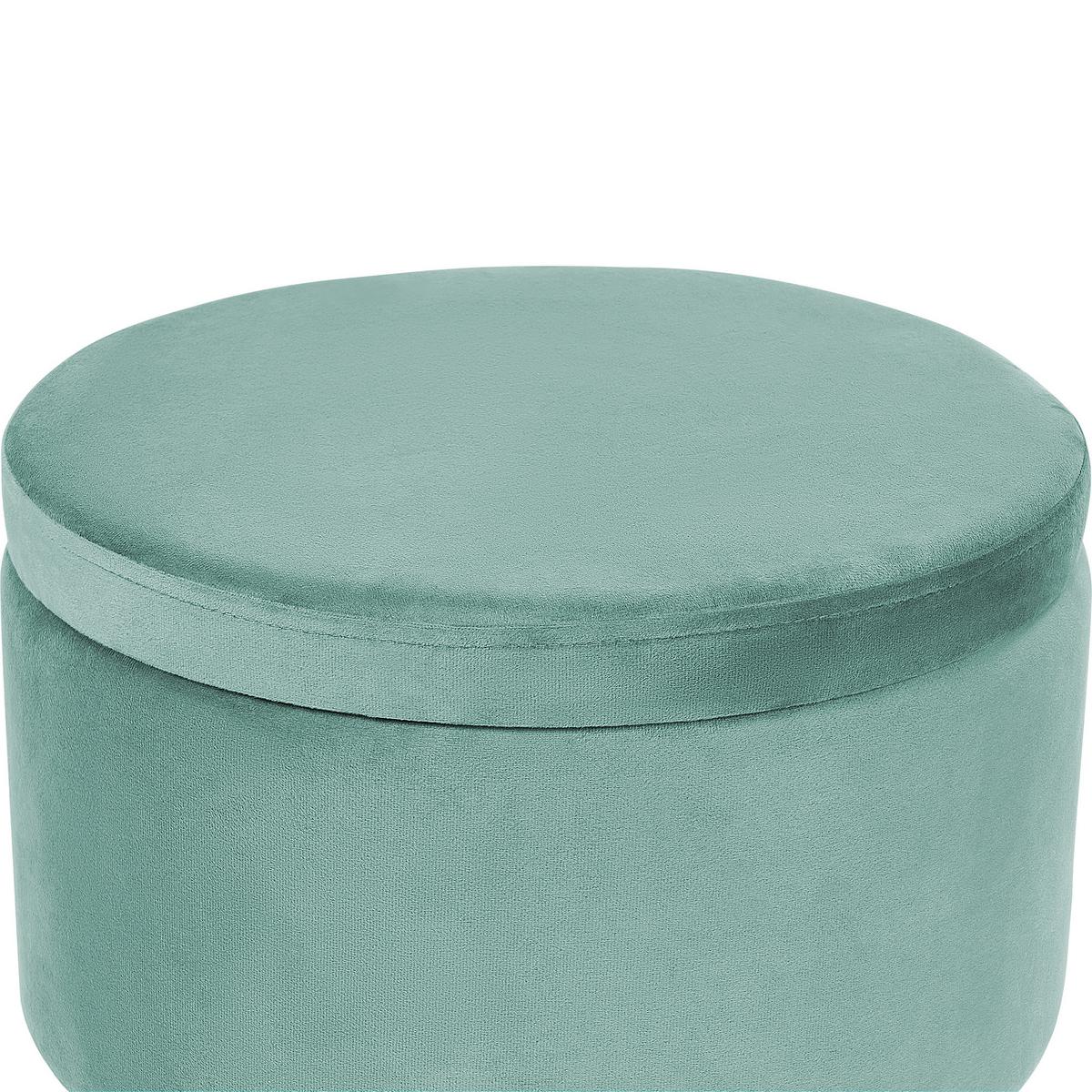 HOCKER Silas 42/42/44 cm - Grün, Textil (42/44/42cm) - Beliani