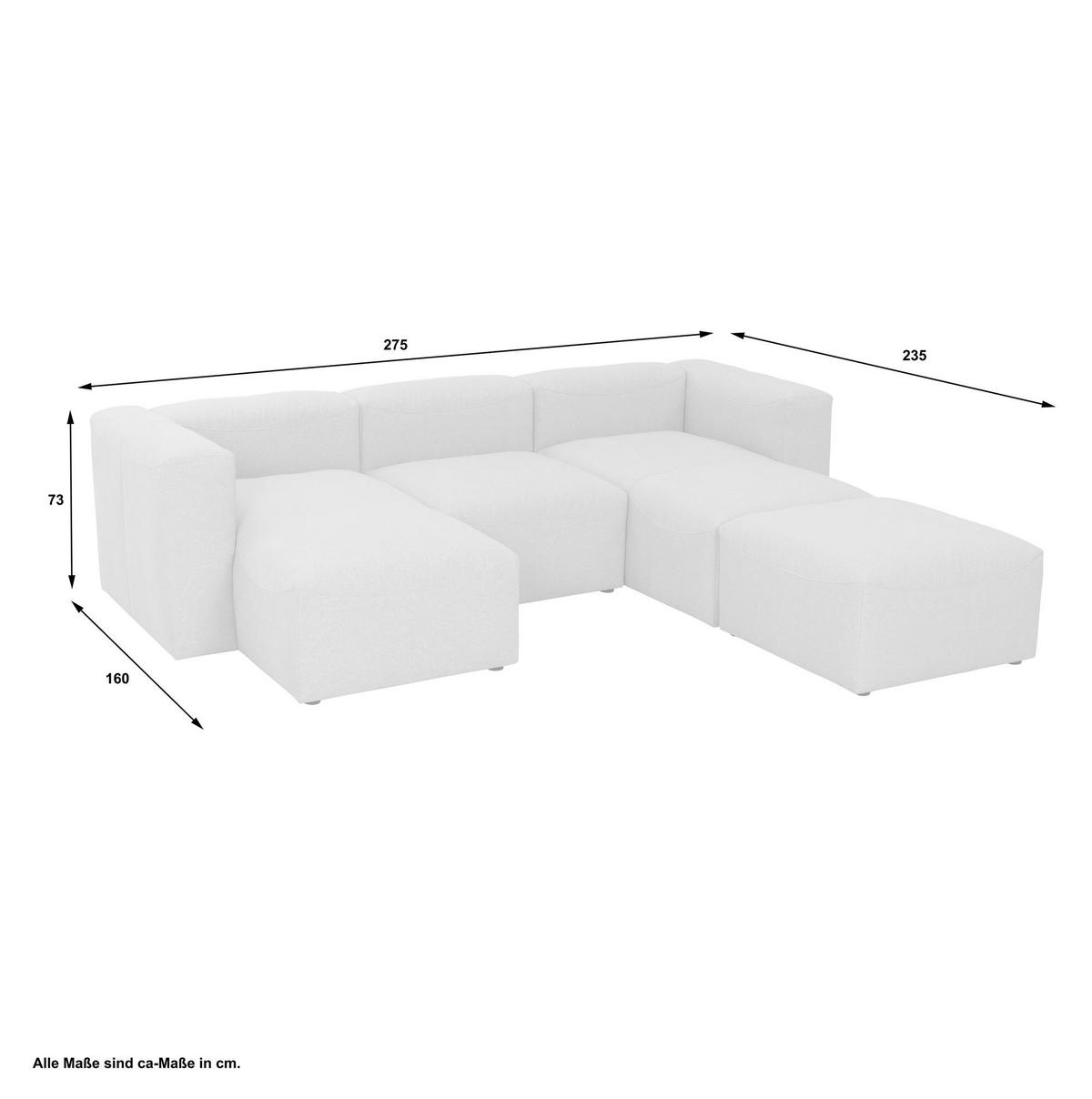 WOHNLANDSCHAFT 2 Kattrina Flachgewebe anthrazit - Anthrazit, Kunststoff (275/73/235cm) - 58aufmkessel