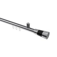 GARDINENSTANGE INNENLAUF Sonius Tanara 120 cm, 1-läufig, 20 mm Ø Chrom - Chromfarben/Schwarz, Metall (120cm) - INTERDECO
